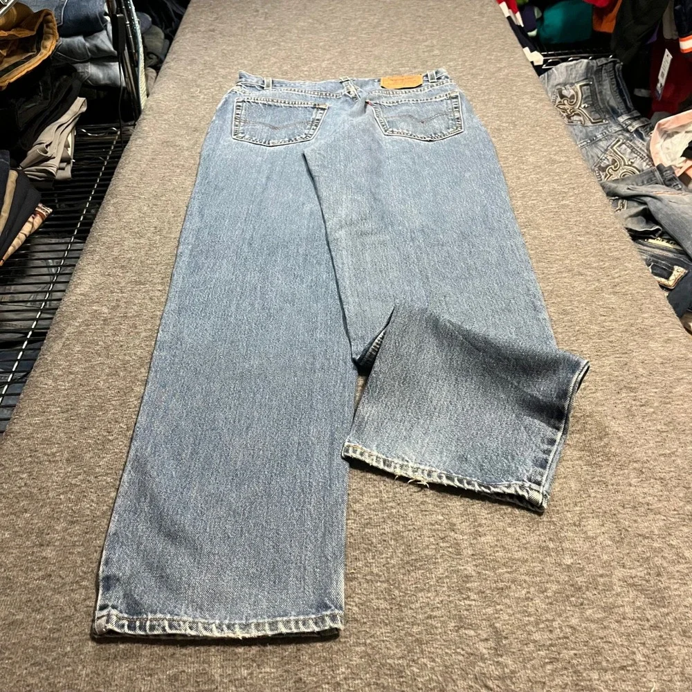 Vintage Levis 550 Mens 34x34 Relaxed Fit Tapered Leg Medium Wash Blue Jeans 90s